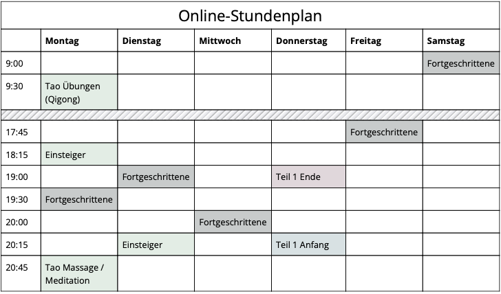 Online-Stundenplan ab September 2025